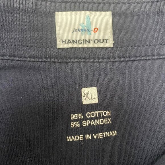 johnnie-O Navy Polo Shirt XL | Hangin’ Out Stretch Cotton Surf Coastal Prep - Picture 4 of 6